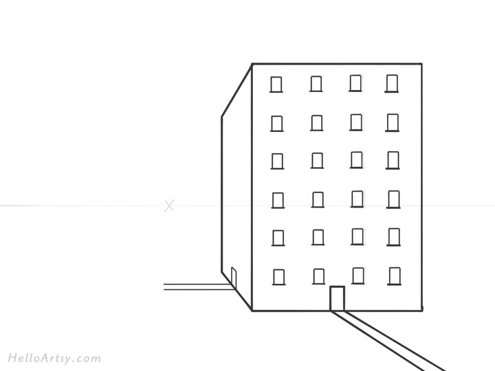 720x540 One Point Perspective Drawing Step - Simple One Point Perspective Drawing