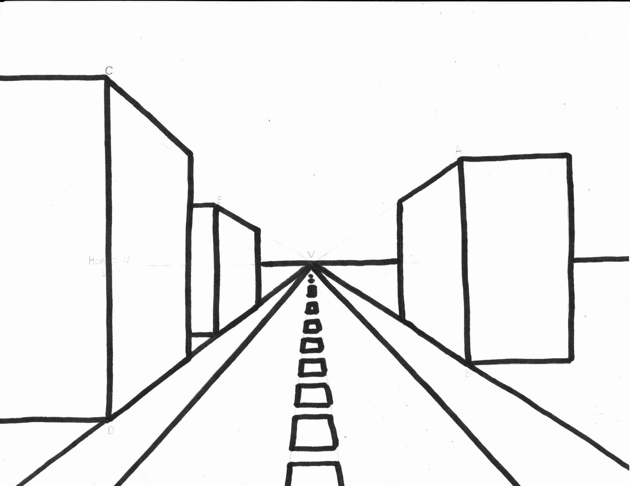 2202x1699 Video On City Buildings Point Perspective - Simple One Point Perspective Drawing