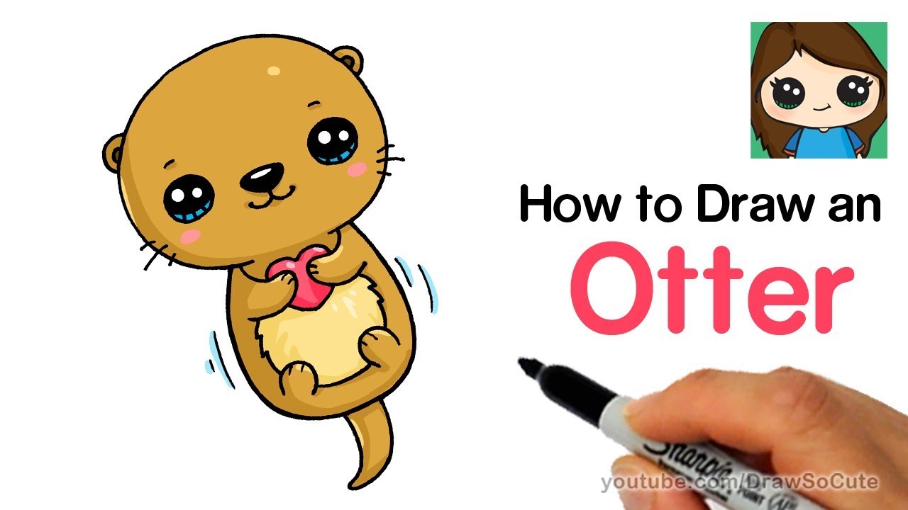 1280x720 How To Draw An Otter Easy And Cute - Simple Otter Drawing