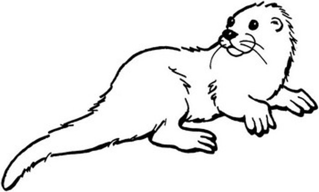 640x386 Otter Clipart Simple - Simple Otter Drawing