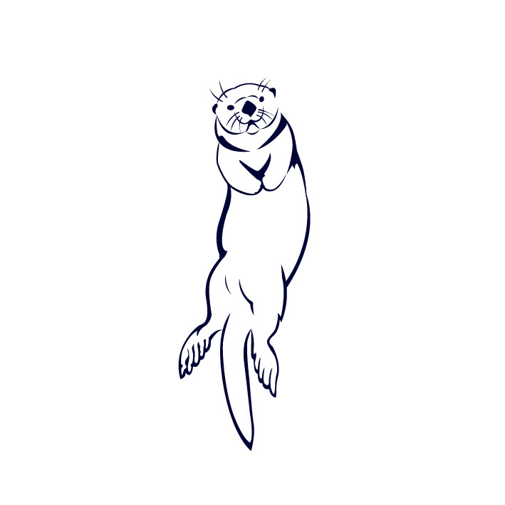 Easy Sea Otter Drawing