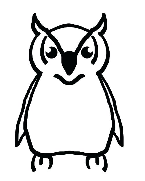 500x625 Owl Drawing Outline - Simple Owl Drawing