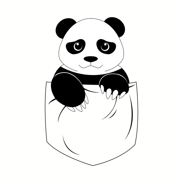 630x630 Simple Panda Pocket Design - Simple Panda Drawing