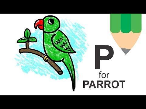 480x360 How To Draw Parrot From Alphabet - Simple Parrot Drawing