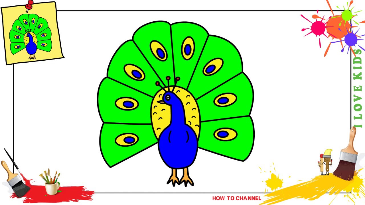 1280x720 how to draw a peacock easy slowly step - Simple Peacock Drawing