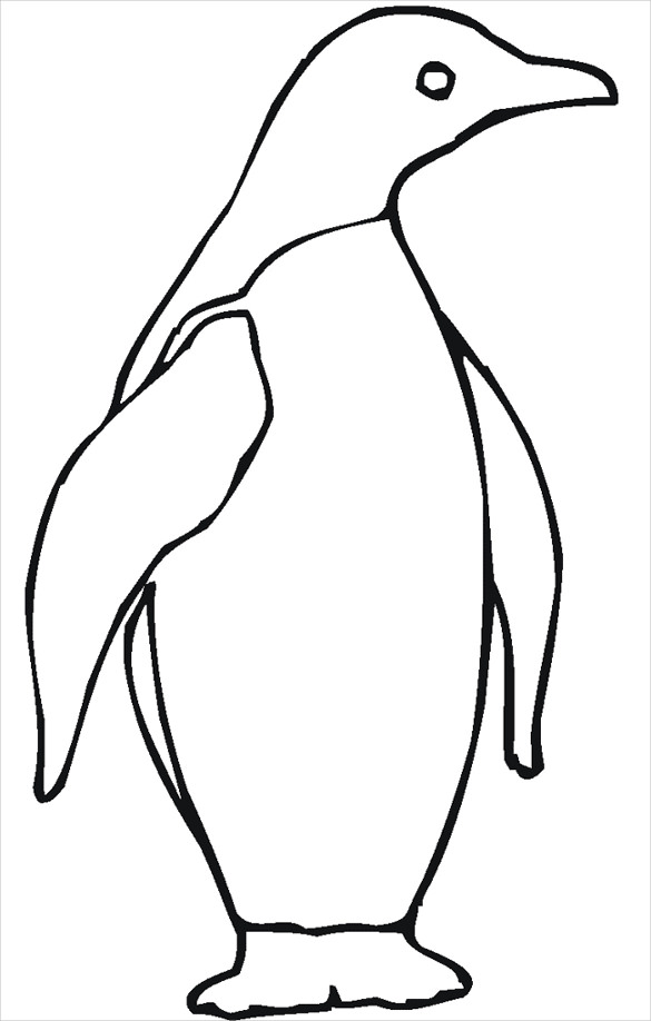 585x918 Penguin Template - Simple Penguin Drawing