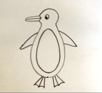 350x319 Tutorial Movie, How To Draw A Simple Penguin - Simple Penguin Drawing