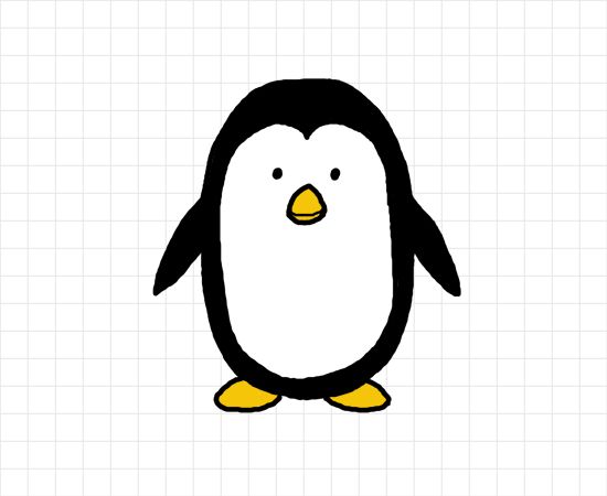 550x450 How To Draw A Penguin For Preschool Kids Step - Simple Penguin Drawing