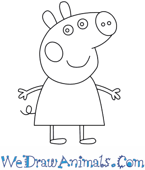 300x350 How To Draw Peppa Pig - Simple Pig Drawing