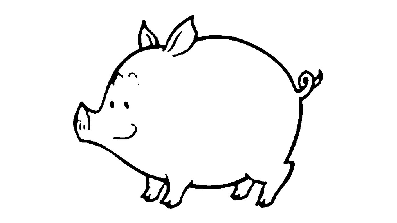 1280x720 How To Draw A Simple Nice Pig - Simple Pig Drawing