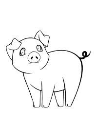 197x255 Pig Drawings - Simple Pig Drawing