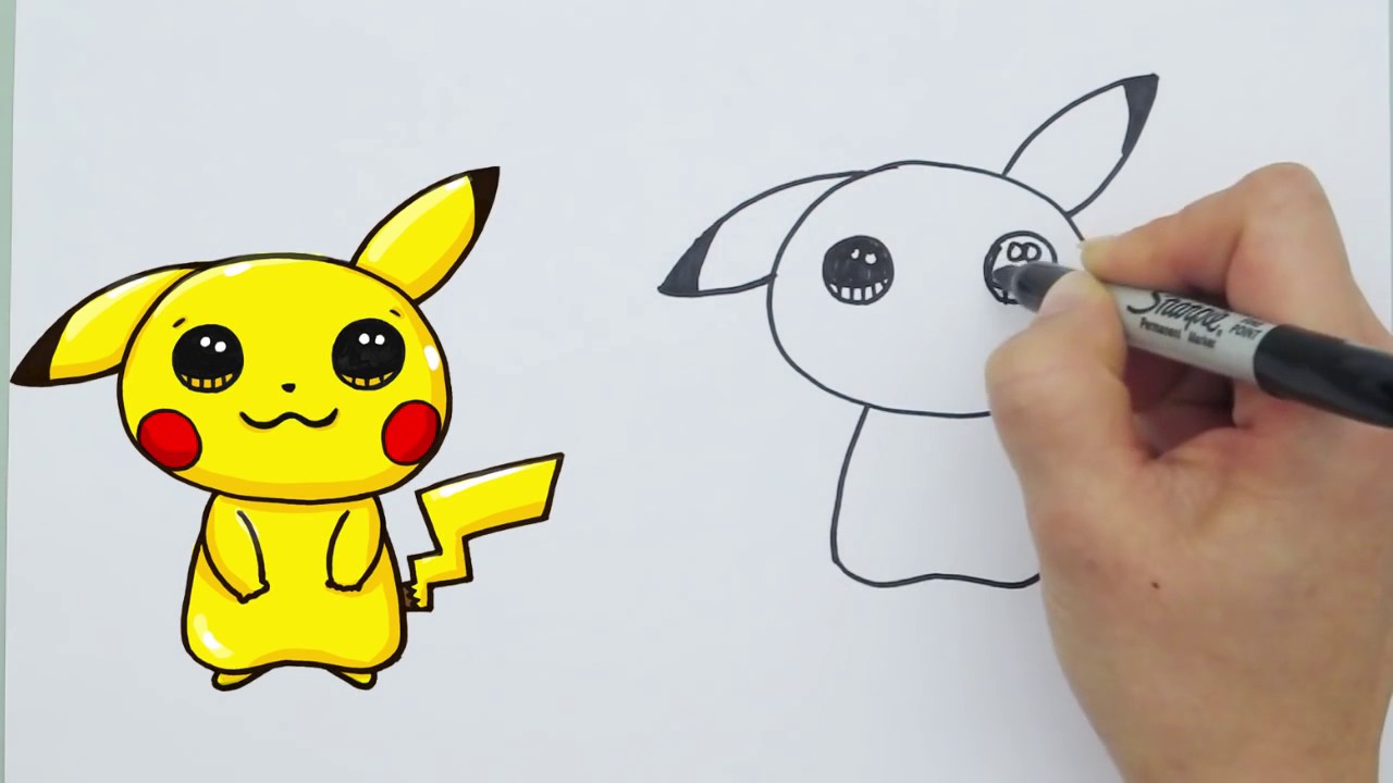 1280x720 How To Draw Pokemon Go - Simple Pikachu Drawing