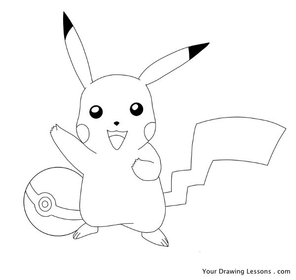 600x567 How To Draw Pikachu Your Drawing Lessons - Simple Pikachu Drawing
