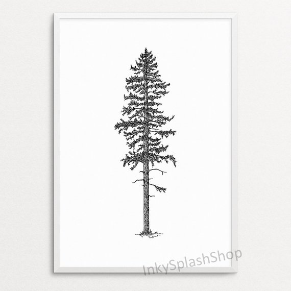 570x570 Pine Tree Printable Art Minimalist Forest Print Nordic Home Etsy - Simple Pine Tree Drawing