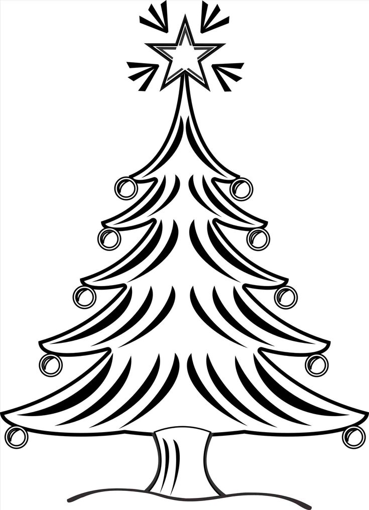 735x1016 Simple Christmas Tree Drawing - Simple Pine Tree Drawing