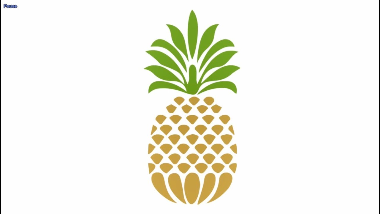 1280x720 how to draw pineapple in minute pineapple drawing easy - Simple Pineapple Drawing