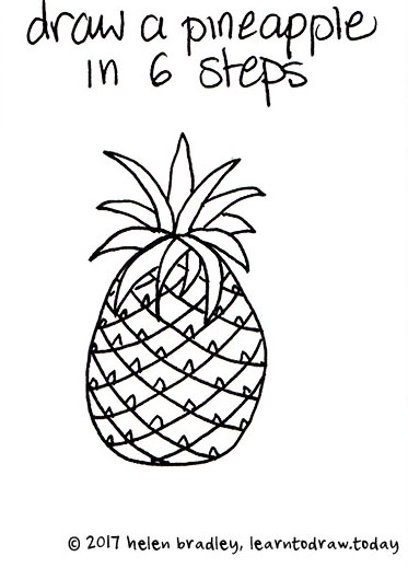 373x519 learn to draw a pineapple in steps learn to draw - Simple Pineapple Drawing