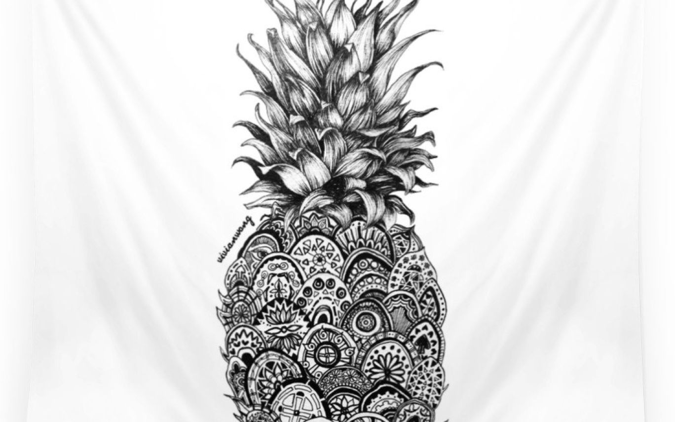 1368x855 simple pineapple drawing x pineapple clip art with simple - Simple Pineapple Drawing