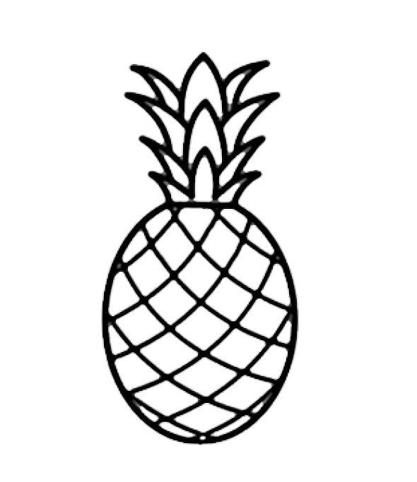 590x683 Simple Pineapple Outline - Simple Pineapple Drawing