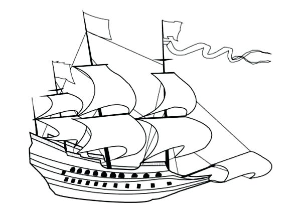 600x425 Coloring Pages Disney Moana For Kids Animals Sailboat - Simple Pirate Ship Drawing