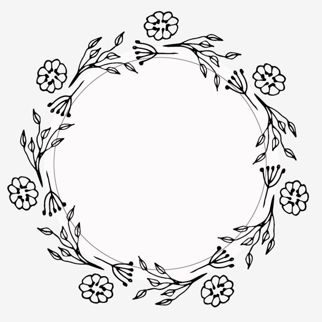 640x640 frame line drawing border plant flower border beautiful line - Simple Plant Drawing