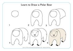 236x166 how to draw a polar bear instructions sheet - Simple Polar Bear Drawing