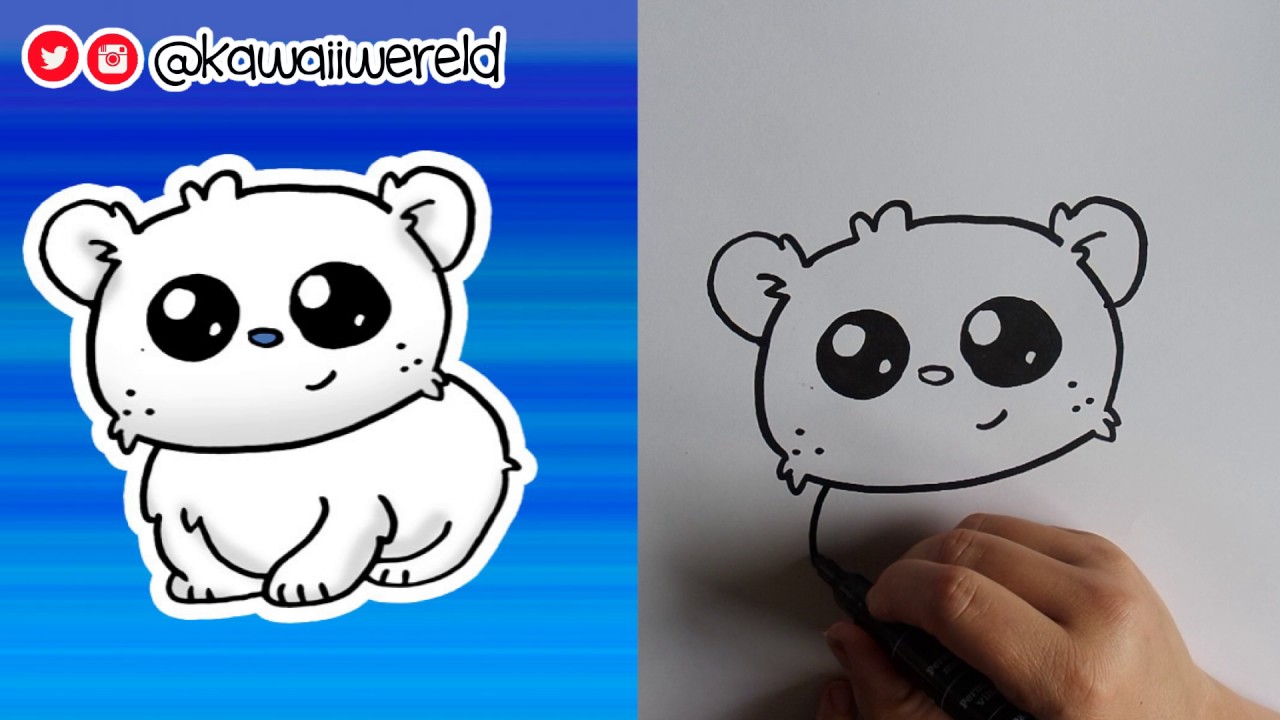 1280x720 How To Draw A Baby Polar Bear Cute Easy - Simple Polar Bear Drawing
