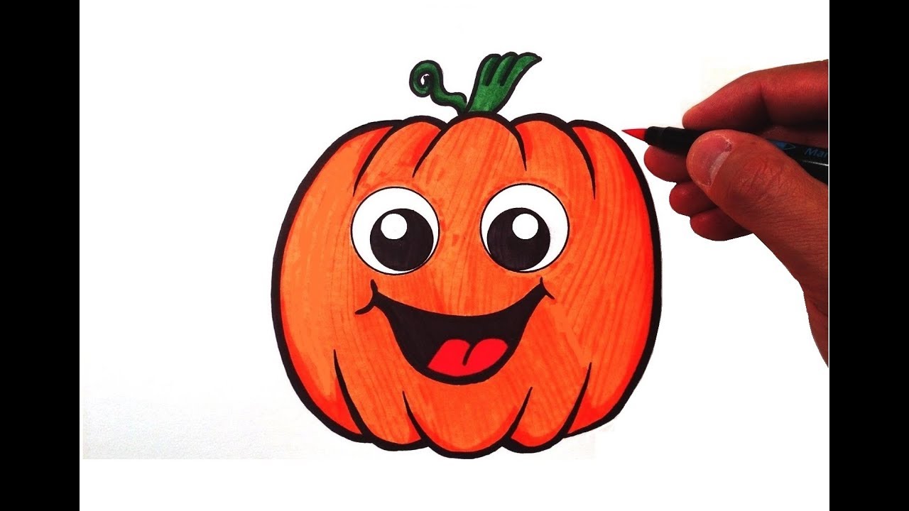 1280x720 How To Draw A Cute Pumpkin - Simple Pumpkin Drawing