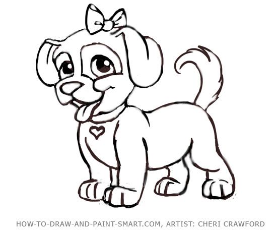 550x458 Dogs To Draw How To Draw A Puppy Face Step - Simple Puppy Drawing