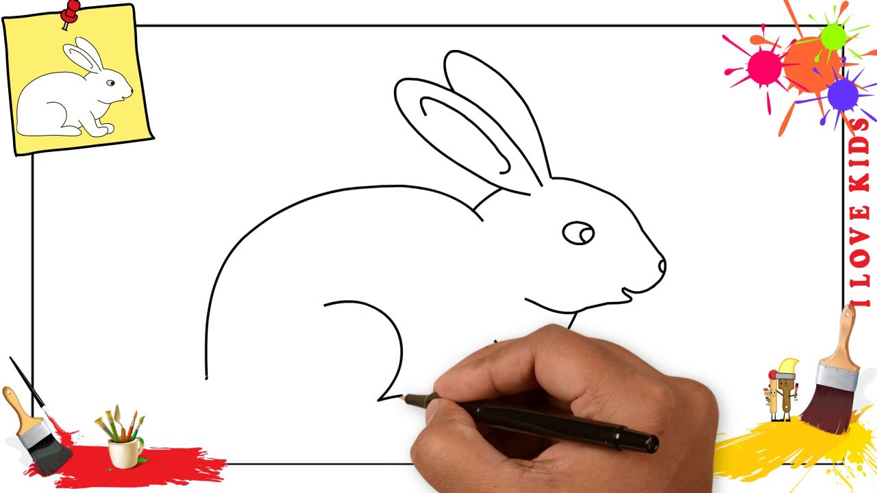 1280x720 How To Draw A Rabbit Simple Easy Step - Simple Rabbit Drawing