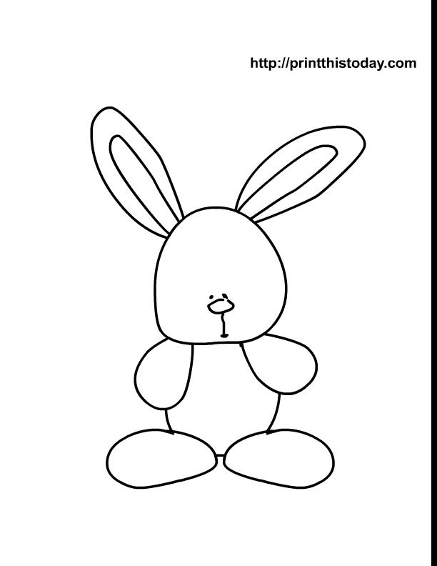 612x792 Simple Easter Bunny Drawing Hd Easter Images - Simple Rabbit Drawing
