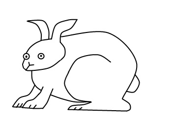 350x250 How To Draw A Rabbit - Simple Rabbit Drawing