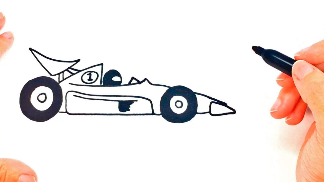 1280x720 How To Draw A Race Car Step - Simple Race Car Drawing