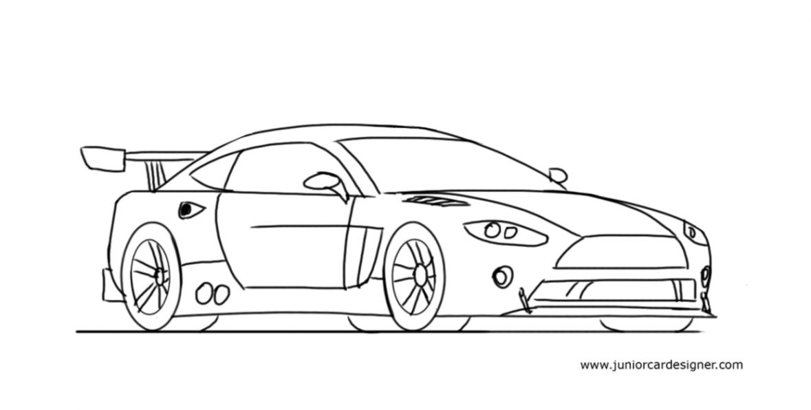 1179x596 Simple Race Car Drawing Room Wallpapers - Simple Race Car Drawing