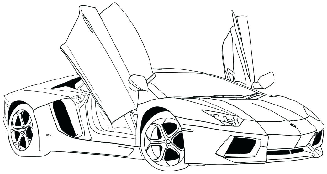 1043x556 Car Drawing For Coloring - Simple Race Car Drawing