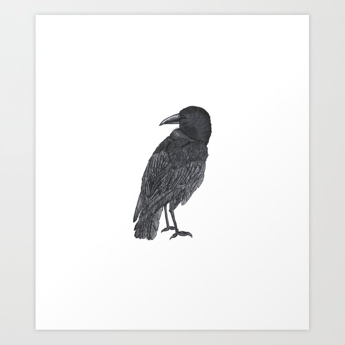 700x700 Simple Raven Art Print - Simple Raven Drawing