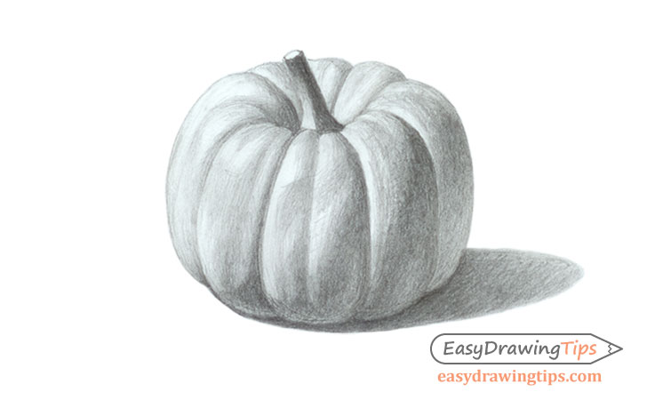 728x450 How To Draw A Realistic Pumpkin Step - Simple Realistic Drawings