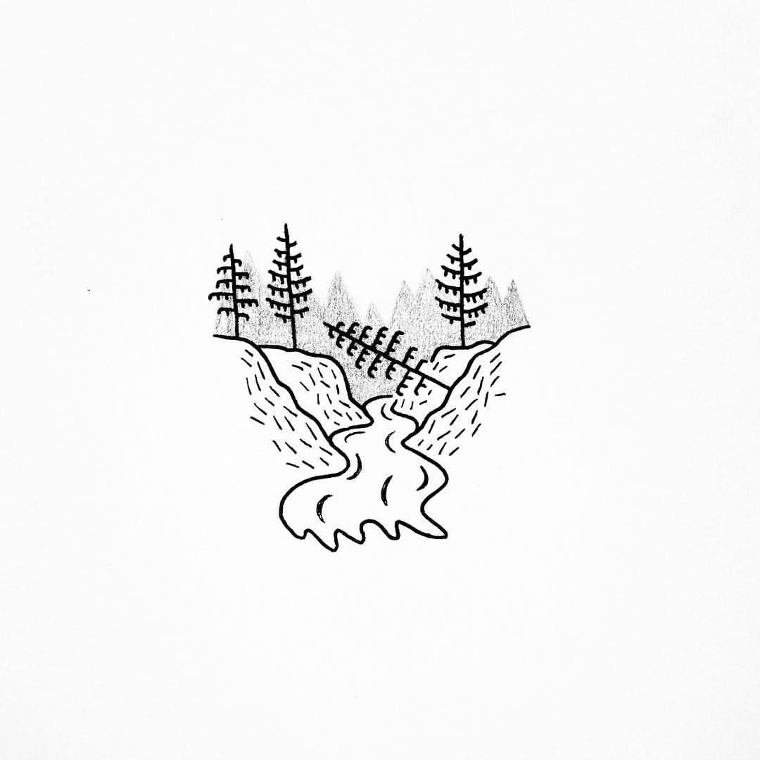 1080x1080 Drawing In Drawings, Sharpie - Simple River Drawing