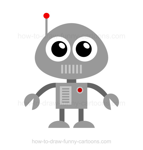 500x522 How To Draw A Robot - Simple Robot Drawing