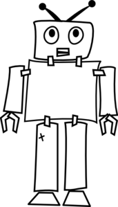 171x299 Robot Outline Clip Art - Simple Robot Drawing
