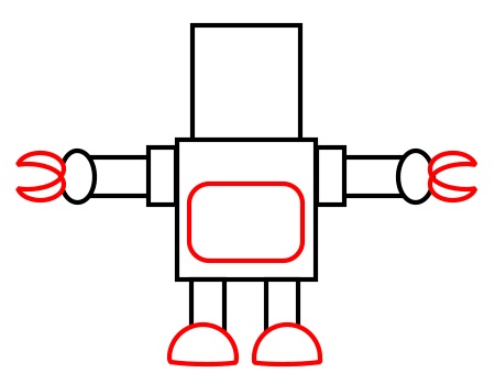 450x349 Drawing A Cartoon Robot - Simple Robot Drawing