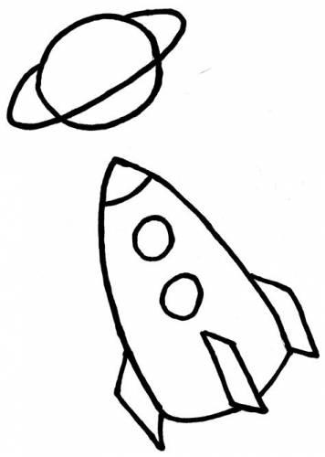 356x500 Pictures For Children To Draw Paint A Rocket - Simple Rocket Drawing