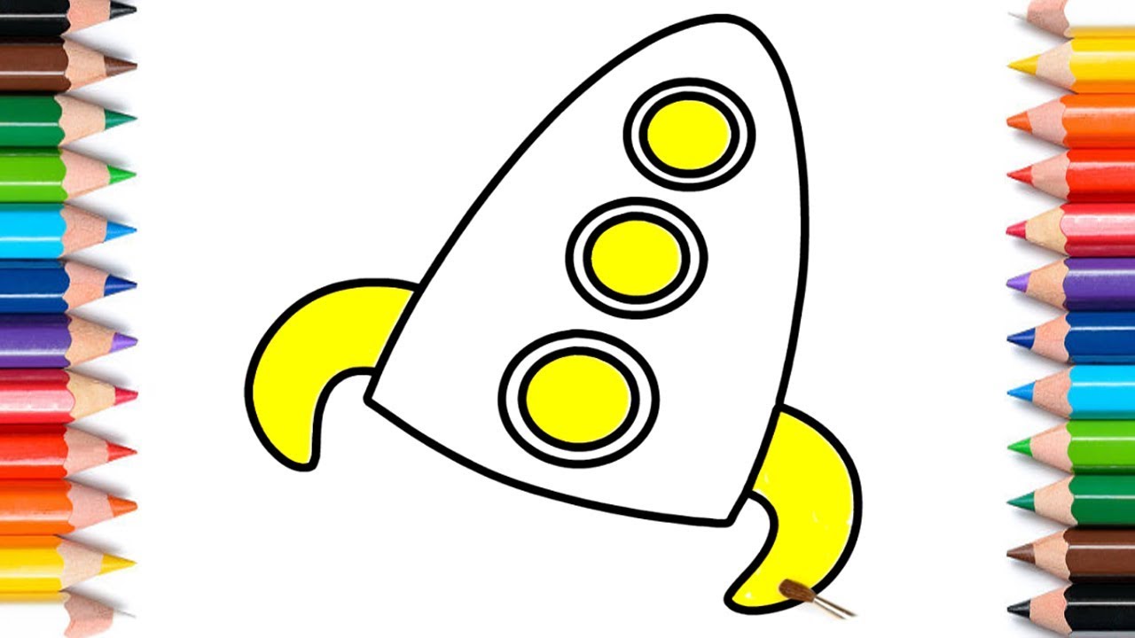 1280x720 simple rocket drawing and coloring how to draw a rocket youtube - Simple Rocket Drawing