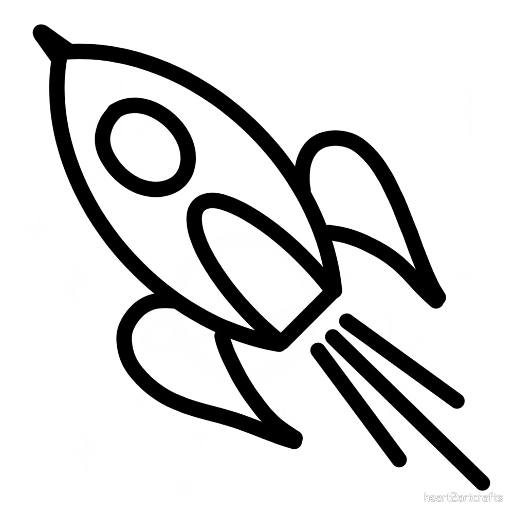 1000x1000 Simple Rocket - Simple Rocket Drawing