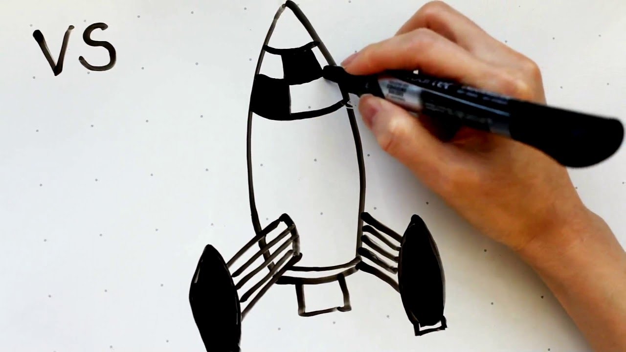 1280x720 Kids' Tutorial - Simple Rocket Drawing