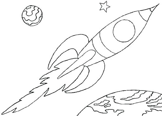 522x373 hadgie inside a rocket ship coloring - Simple Rocket Ship Drawing