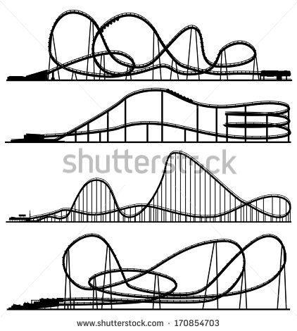 422x470 roller coaster lettering - Simple Roller Coaster Drawing
