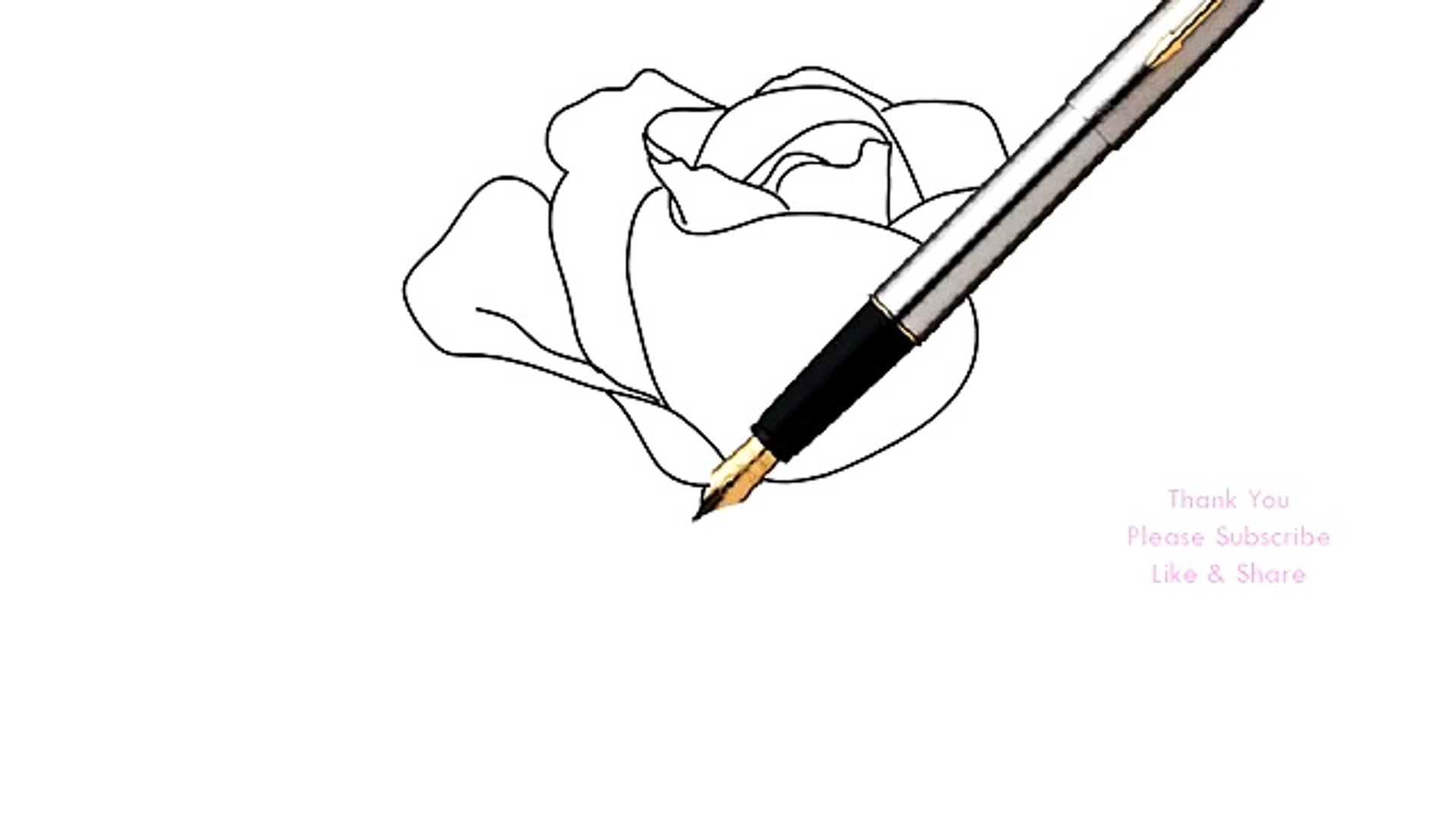 1920x1080 rose bud pen simple drawings - Simple Rose Bud Drawing