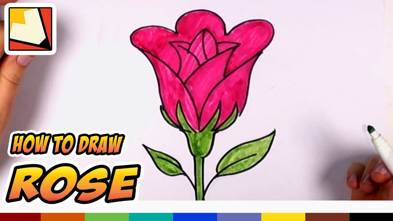 1280x720 How To Draw A Rose Easy - Simple Rose Drawing