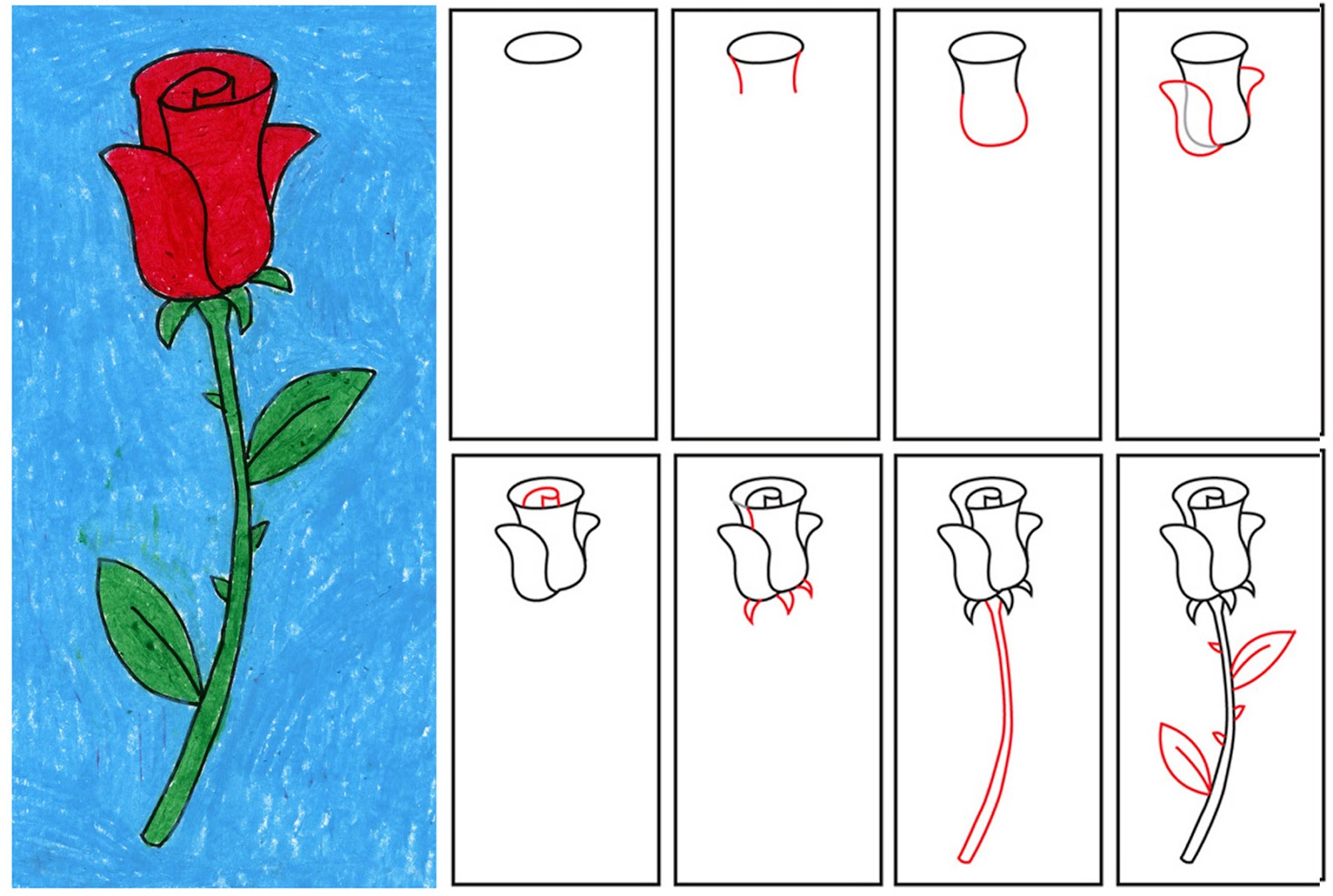 1600x1076 How To Draw A Rose - Simple Rose Drawing Step By Step